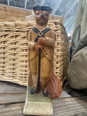 Vintage-Inspired Fox Figurine in Brown and Tan